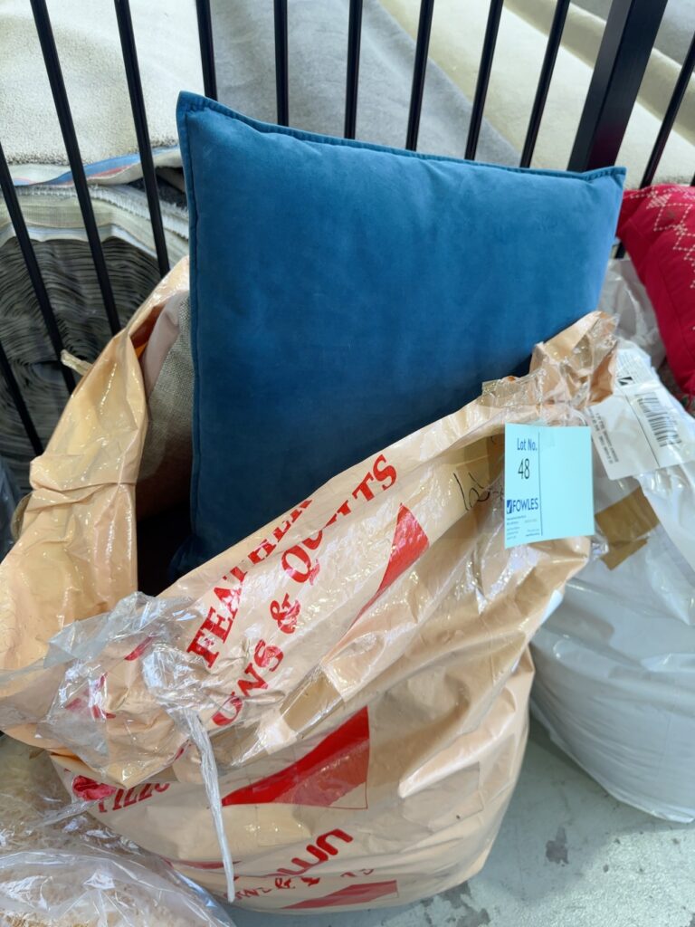 EX STAGING ITEMS - BAG OF ASSORTED DESIGNER CUSHIONS, SOLD AS IS