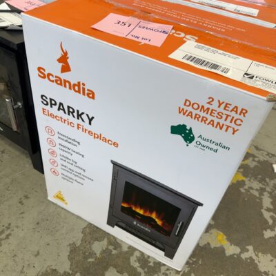 DAMAGED BOX STOCK - SCANDIA SPARKY ELECTRIC FIRE FREESTANDING, MISSING REMOTE, SOLD AS IS