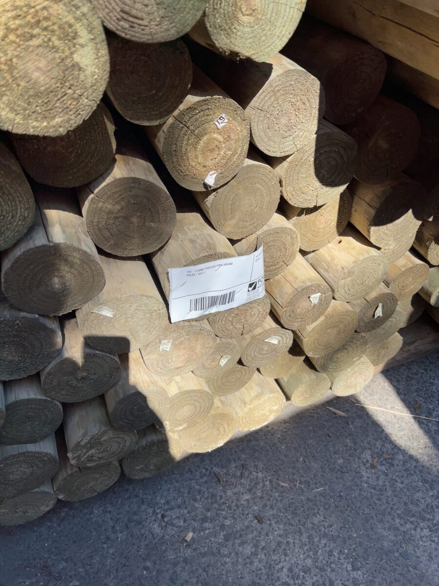 100-125MM TREATED PINE ROUND POLES-50/2.1