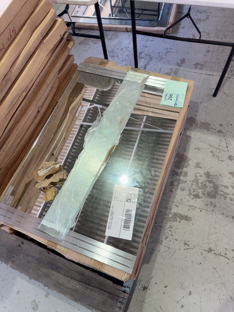 MIRROR 7090-4805 -MIRROR WITH METAL EDGE & SHELF 700MM X 900MM