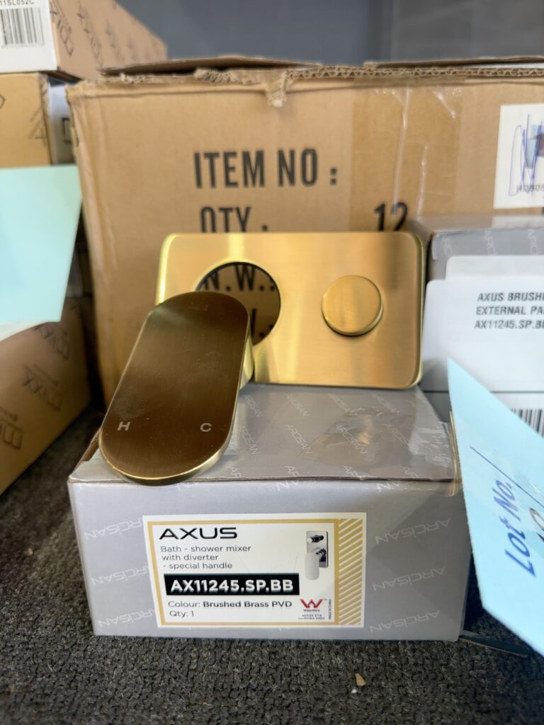 AXUS BRUSHED BRASS DIVERTER MIXER - EXTERNAL PARTS ONLY, NO BODY. MODEL AX11245.SP.BB