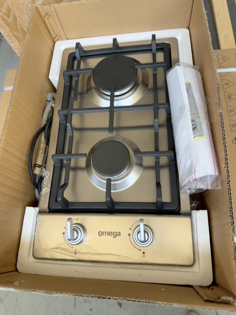 OMEGA 30CM 2 BURNER GAS COOKTOP, OCG32XCOM,12 MONTH WARRANTY