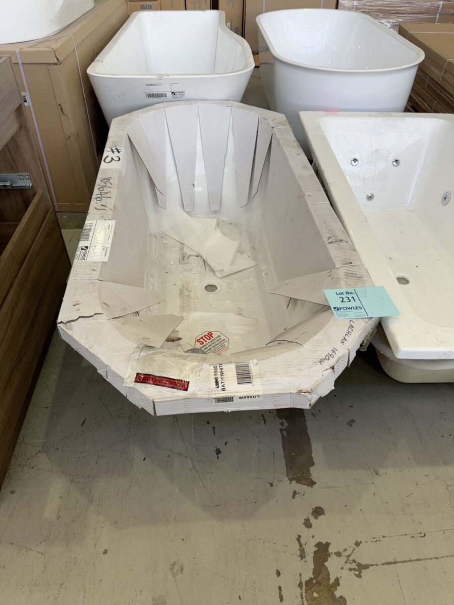 1690MM LACHLAN WHITE ISLAND BATH - SOLD AS IS