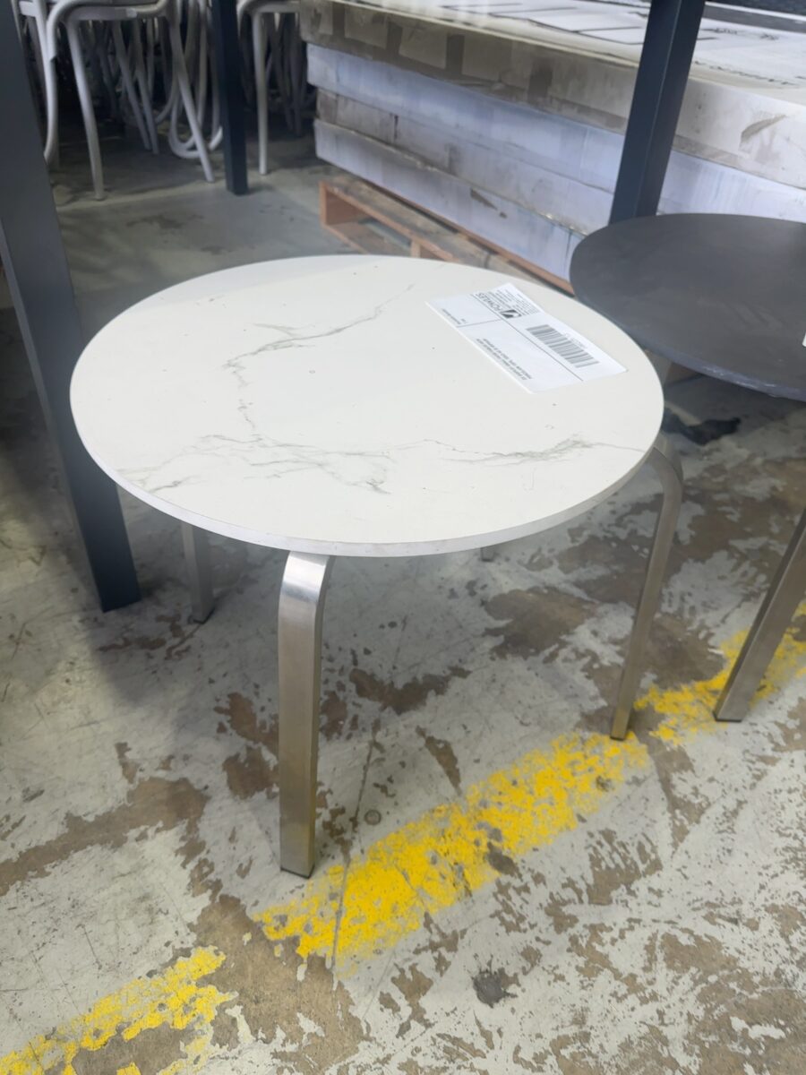 EX DISPLAY SMALL PATIO TABLES WITH PORCELAIN TOPS, SOLD AS IS RRP$499