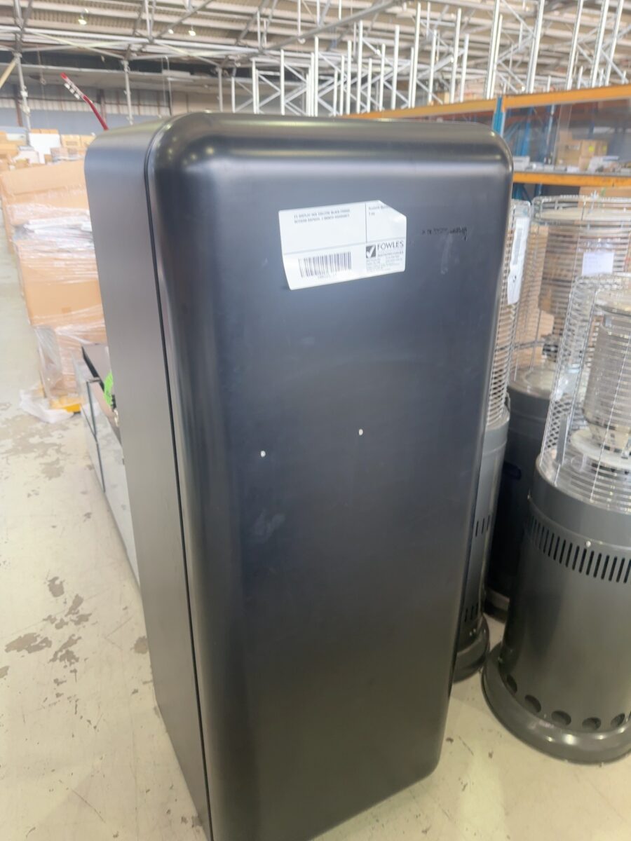 EX DISPLAY HCK 330LITRE BLACK RETRO FRIDGE, BC330RB RRP$699, 3 MONTH WARRANTY