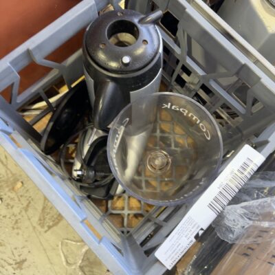 EX CATERING EQUIPMENT - BOX WITH COFFEE MAKING ACCESSORIES - COFFEE GRINDER ETC, SOLD AS IS