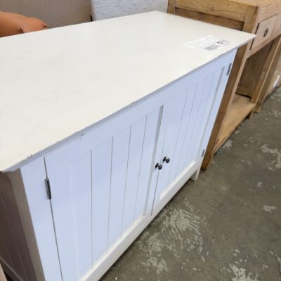 EX STAGING WHITE TIMBER CABINET SOLD AS IS