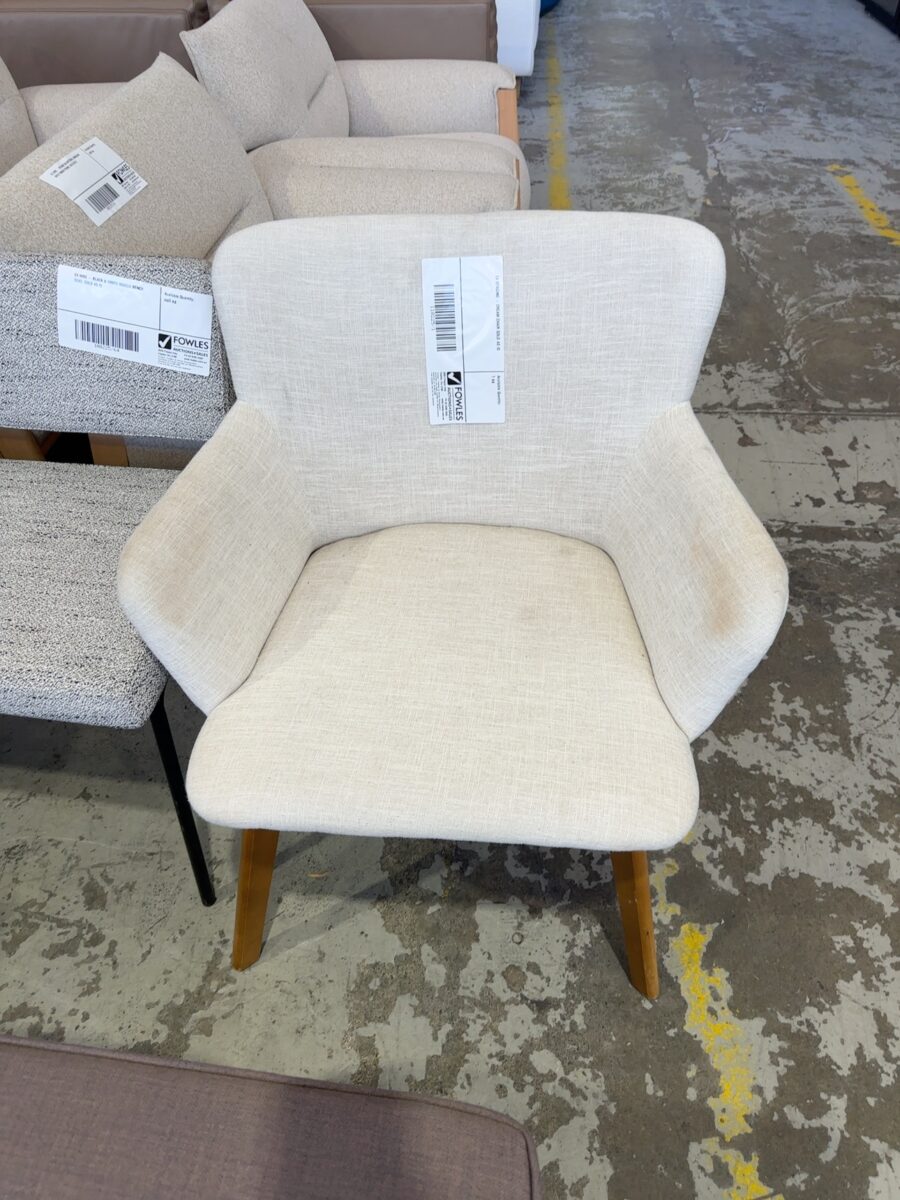 EX STAGING - CREAM CHAIR SOLD AS IS