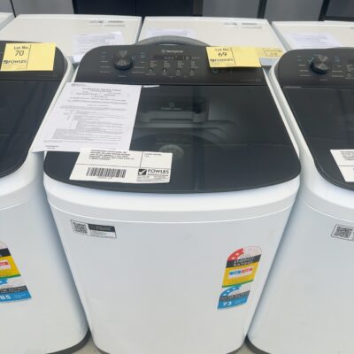 WESTINGHOUSE WWT6084J5WA, 6KG EASYCARE TOP LOAD WASHING MACHINE, EASY TO USE CONTROLS, 3 FAST WASH PROGRAMS, DURABLE SOFT CLOSE GLASS LID, 12 MONTH WARRANTY