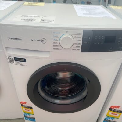 WESTINGHOUSE WWF7524N3WA, 7.5KG EASYCARE 300 SERIES FRONT LOAD WASHING MACHINE, DURABLE MOTOR, 1200RPM, FAST WASH PROGRAMS, TIME REMAING DISPLAY, 12 MONTH WARRANTY