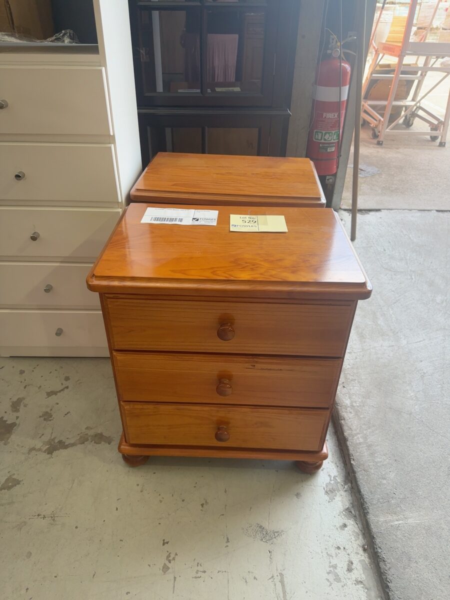 EX STAGING - TIMBER BEDSIDE, SOLD AS IS