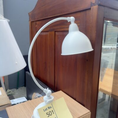 EX HIRE DESK LAMP, WHITE, SOLD AS IS