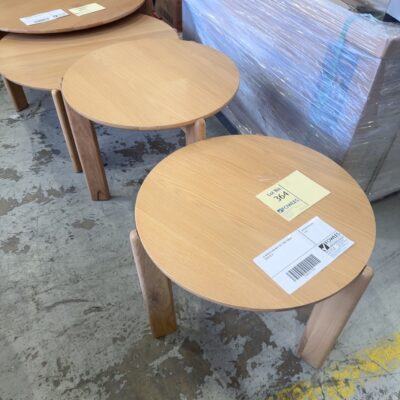 EX DISPLAY OAK NEST OF 2 SIDE TABLES, SOLD AS IS