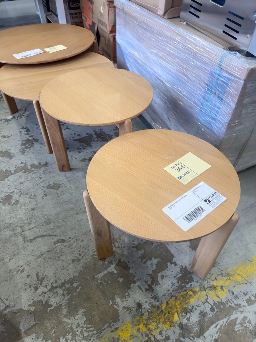 EX DISPLAY OAK NEST OF 2 SIDE TABLES, SOLD AS IS