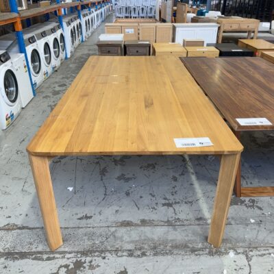 EX DISPLAY AKSEL AMERICAN OAK DINING TABLE, 2400MM, SOLD AS IS