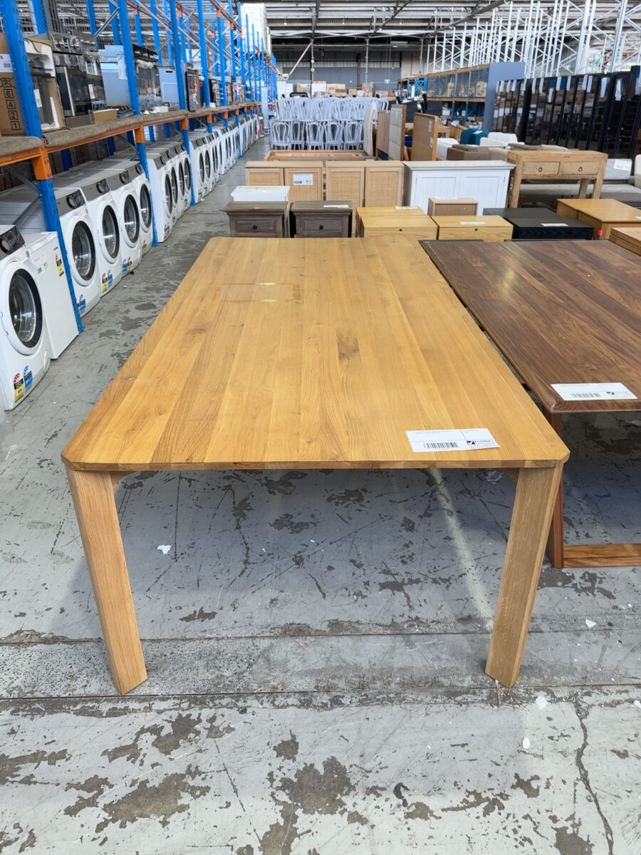 EX DISPLAY AKSEL AMERICAN OAK DINING TABLE, 2400MM, SOLD AS IS