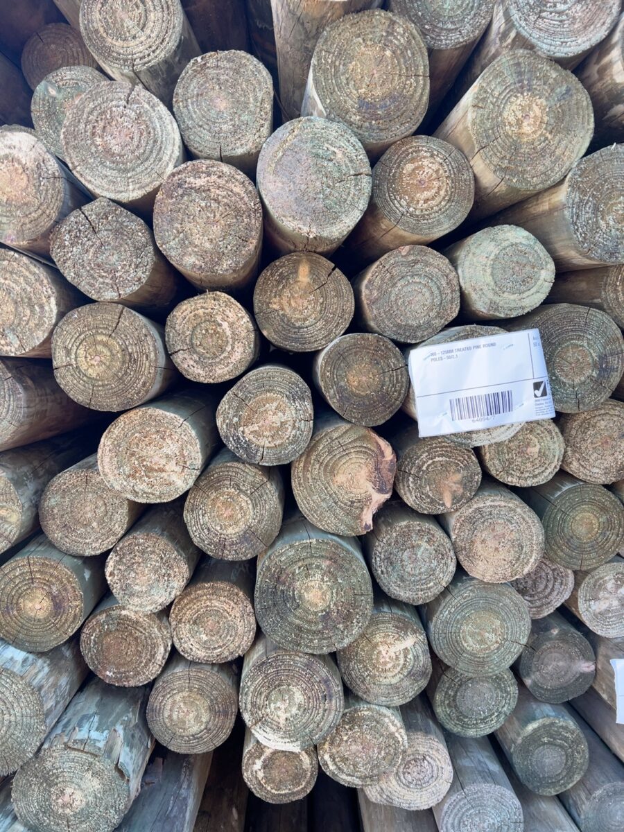 100-125MM TREATED PINE ROUND POLES-50/2.1