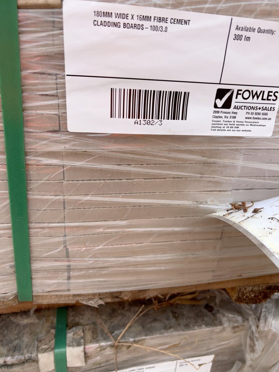 180MM WIDE X 16MM FIBRE CEMENT CLADDING BOARDS-100/3.0