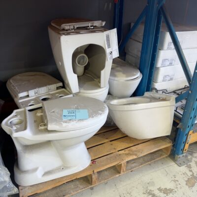 PALLET OF ASSORTED TOILET BASES ONLY, SOLD AS IS