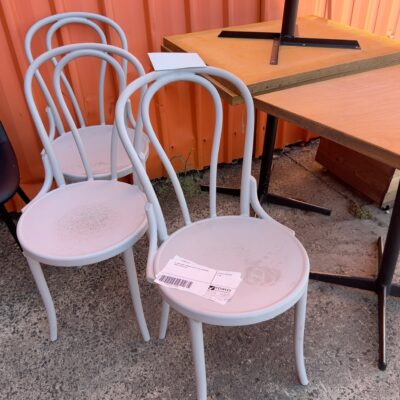 EX HIRE GREY FRENCH CAFE STYLE OUTDOOR CHAIR, SOLD AS IS