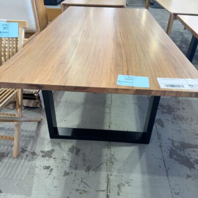 EX DISPLAY LUCA 2400MM MARRI DINING TABLE, BOWED, SOLD AS IS