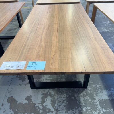 EX DISPLAY LUCA 2100MM MARRI DINING TABLE, BOWED, SOLD AS IS