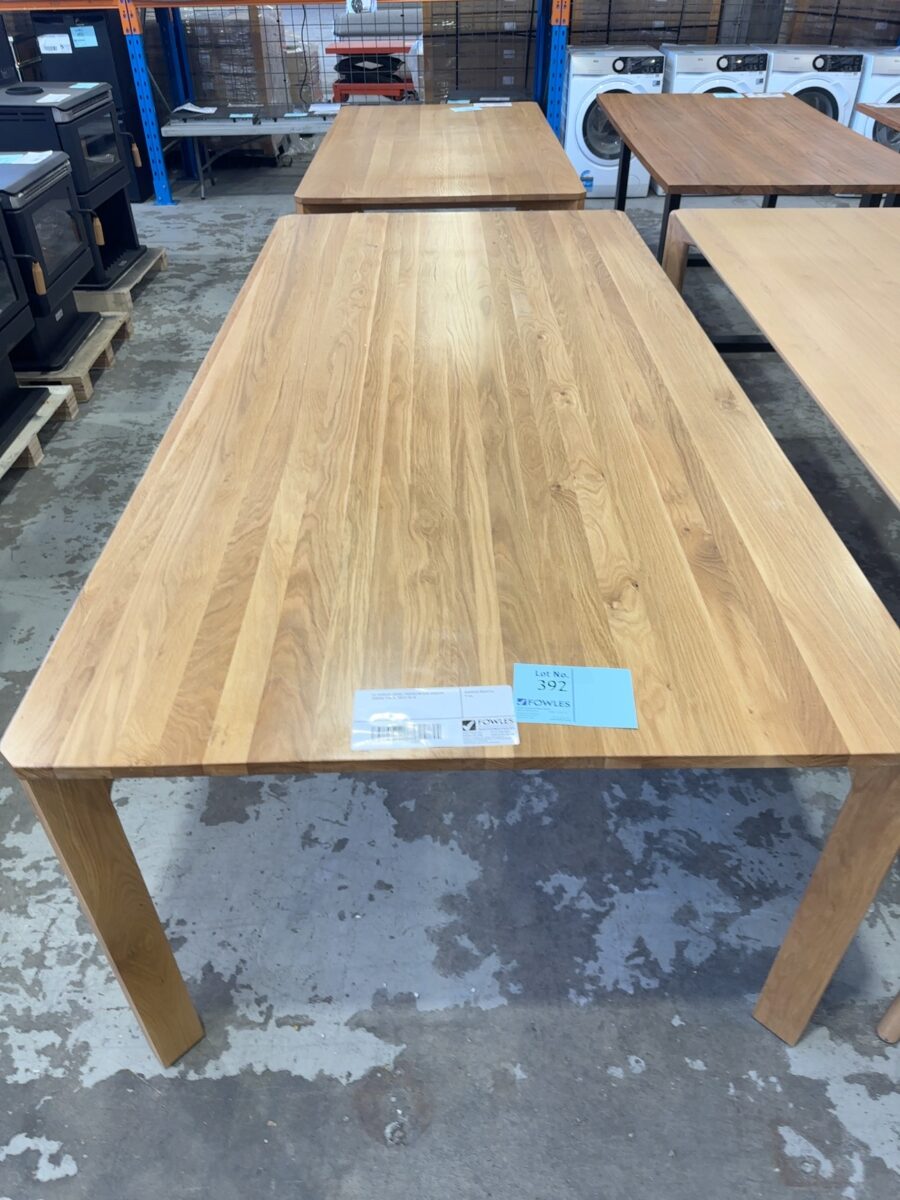 EX DISPLAY AKSEL AMERICAN OAK 2400MM DINING TABLE, SOLD AS IS